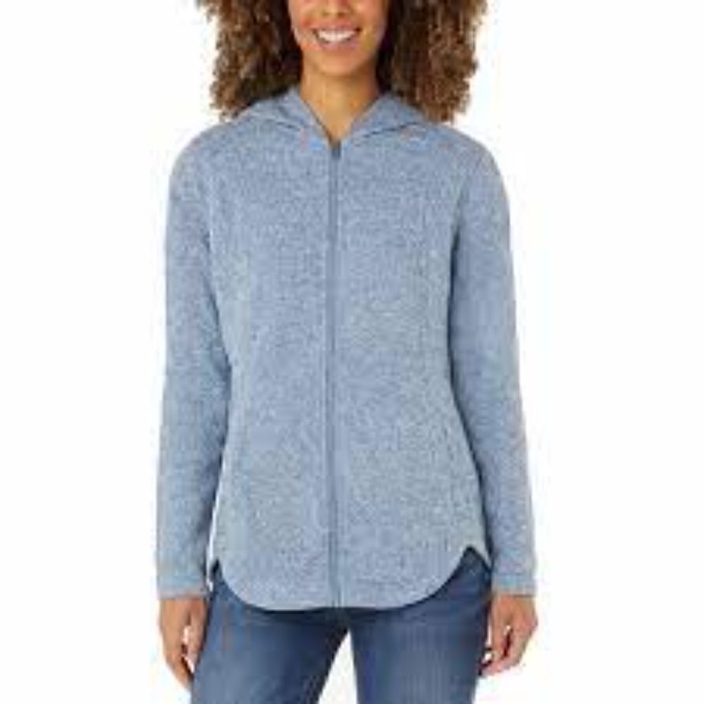 Eddie Bauer Radiator Fleece 2.0 Blue Zip Hooded Sweatshirt Women's size S